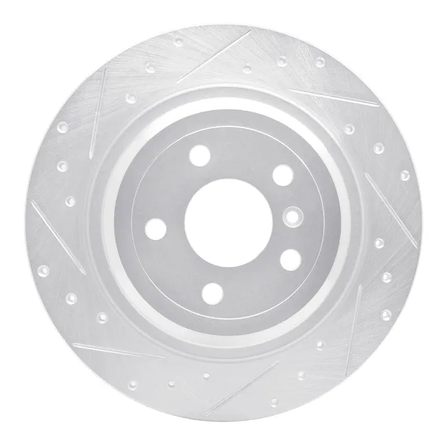 R1 Concepts EDZ-63143L Brake Rotor Drilled and Slotted Silver